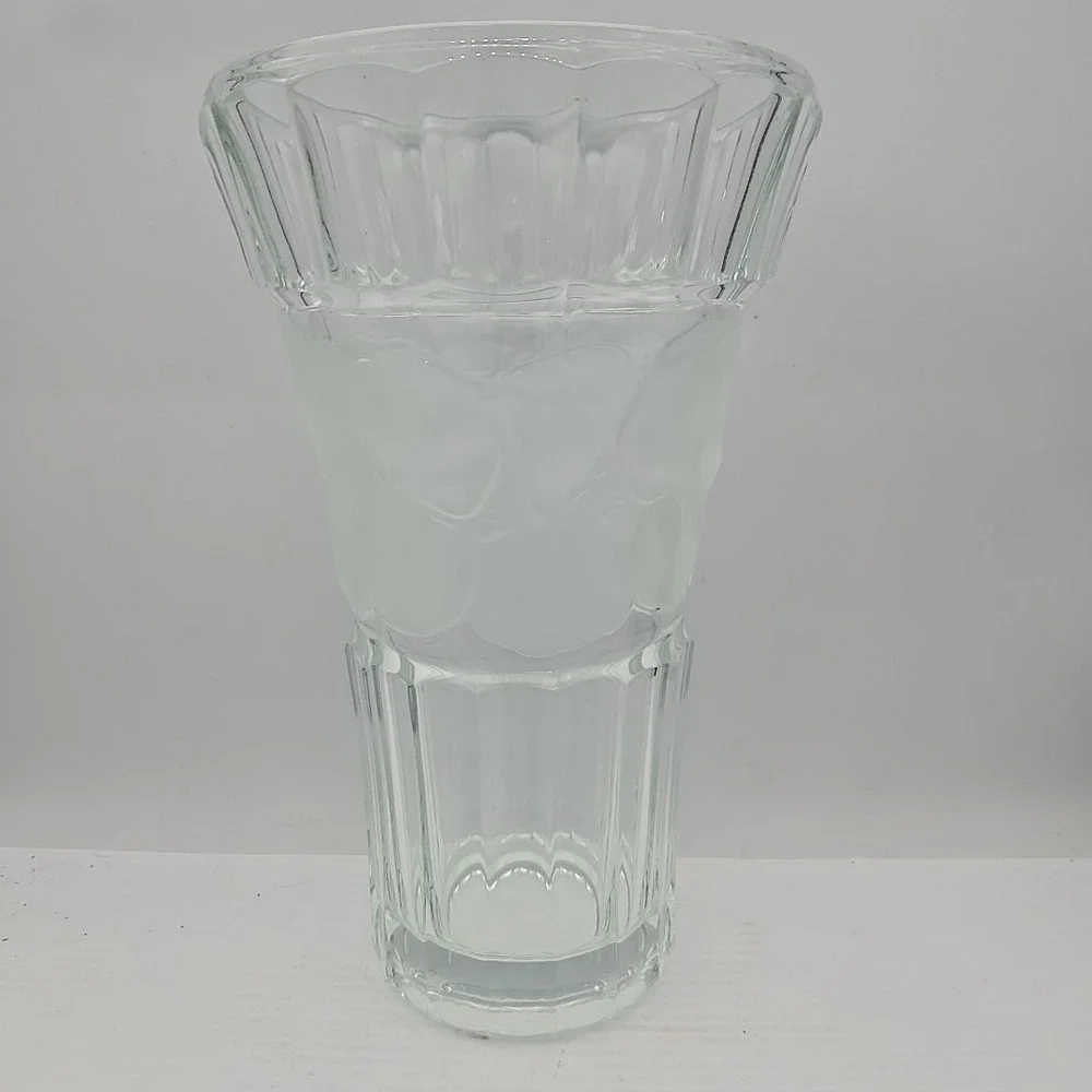 Vintage Bleikristall‎ Cut Crystal Germany Vase Etched Flowers Beautiful 10